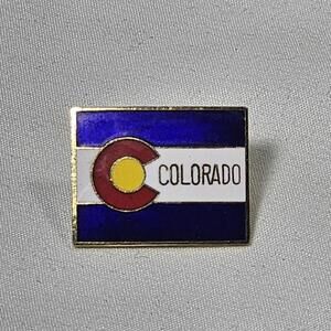 Vtg Colorado Souvenir Flag Style Enamel Lapel Pin Travel. Colorful CO